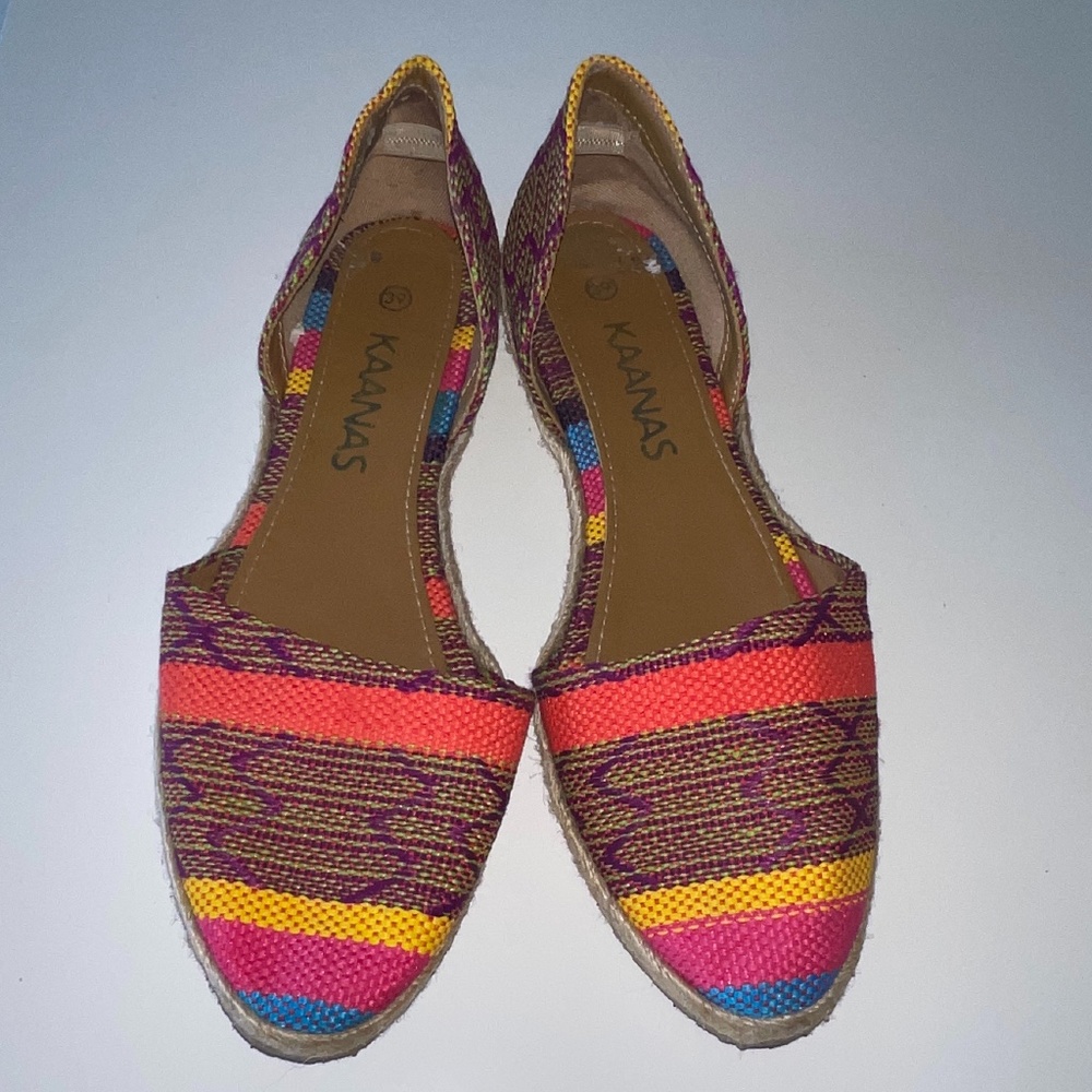 Colorful Kaanas D'Orsay Espadrille Flats size 8.5